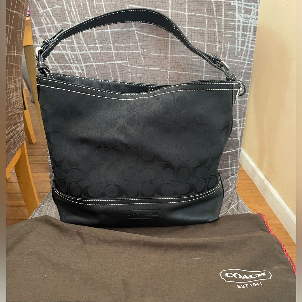 Coach Black Shoulder Bag with Hobo Design